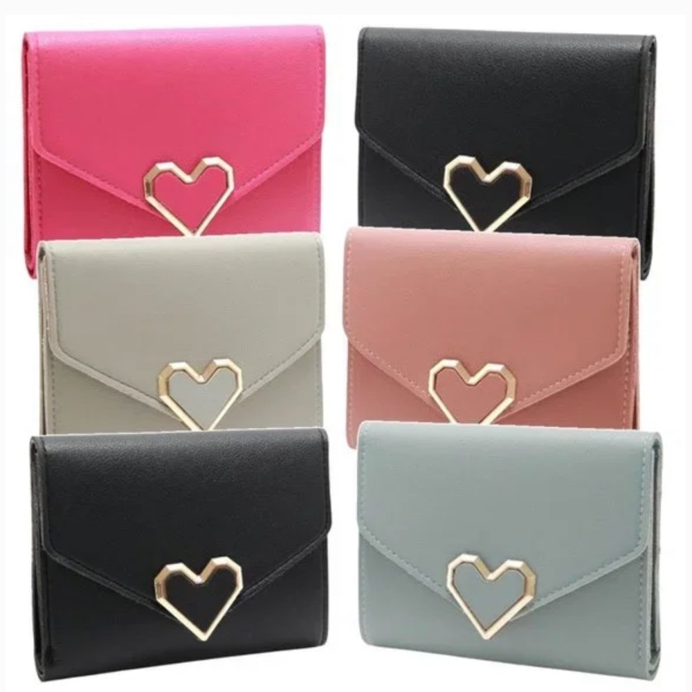 Elegant Heart Accent Women's Wallet Set
